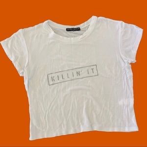 Brandy Melville Rare White “Killin It” Tee